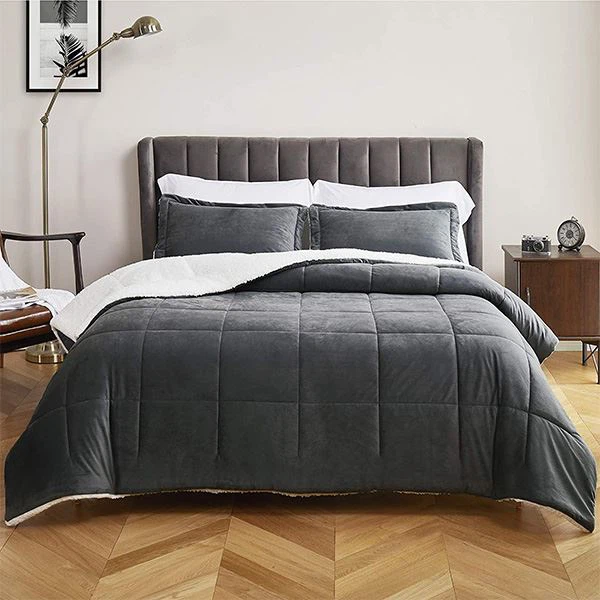 Dark Grey Flannel Comforter