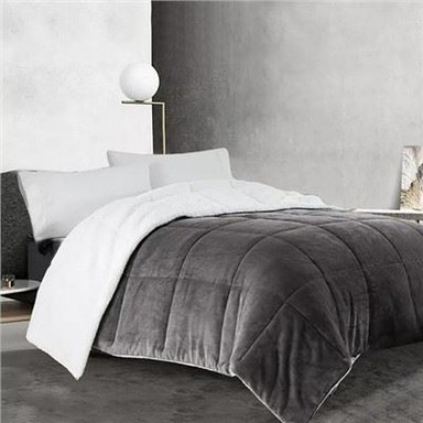 Soft Quilted Sherpa Flannel Comforter